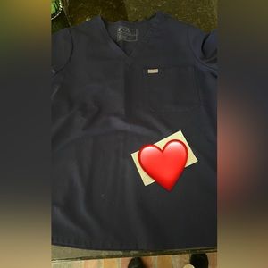 EUC FIGS Navy Catarina Scrub Top, size L